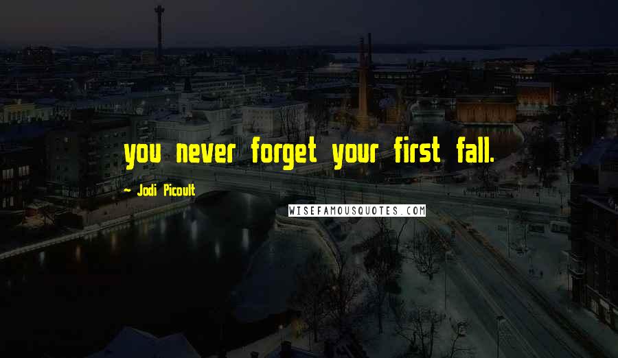 Jodi Picoult Quotes: you never forget your first fall.