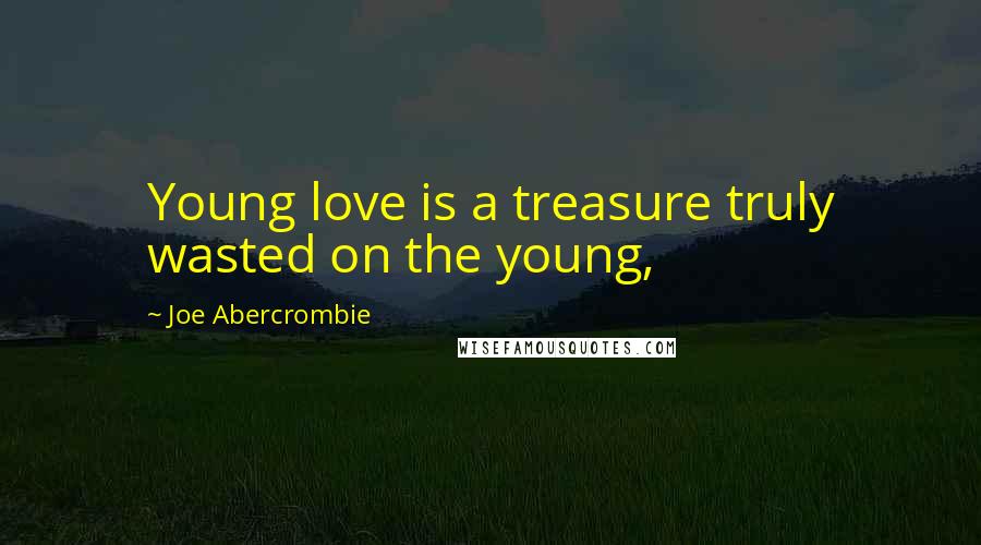 Joe Abercrombie Quotes: Young love is a treasure truly wasted on the young,