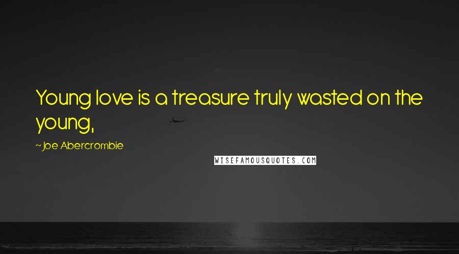 Joe Abercrombie Quotes: Young love is a treasure truly wasted on the young,