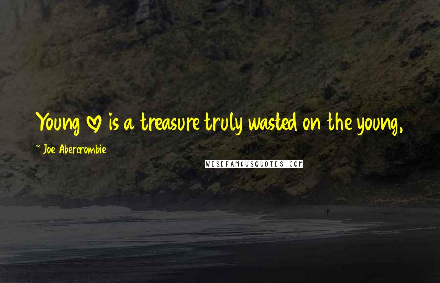 Joe Abercrombie Quotes: Young love is a treasure truly wasted on the young,