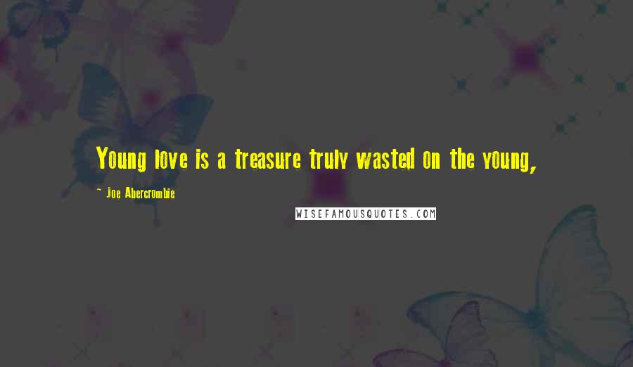 Joe Abercrombie Quotes: Young love is a treasure truly wasted on the young,