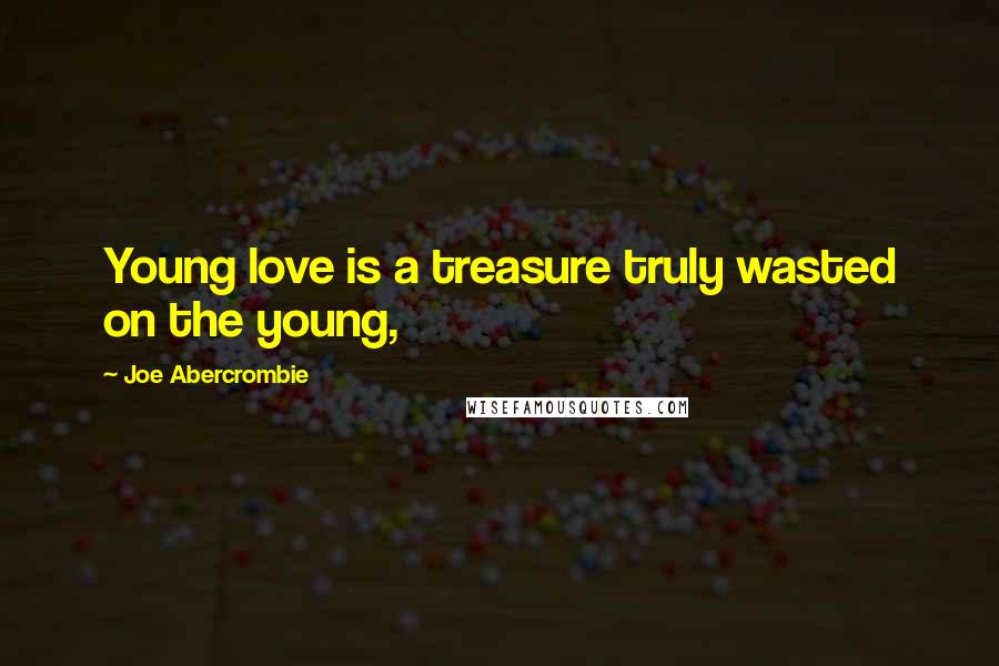 Joe Abercrombie Quotes: Young love is a treasure truly wasted on the young,