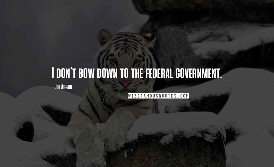 Joe Arpaio Quotes: I don't bow down to the federal government.