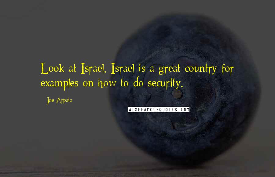 Joe Arpaio Quotes: Look at Israel. Israel is a great country for examples on how to do security.