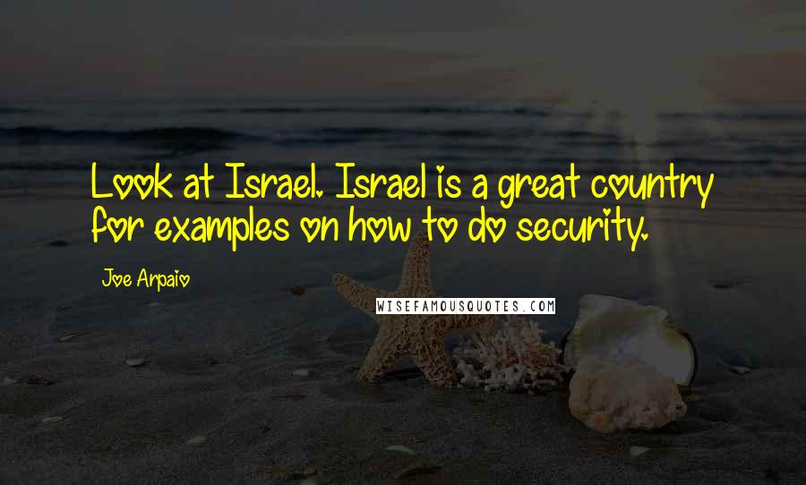 Joe Arpaio Quotes: Look at Israel. Israel is a great country for examples on how to do security.