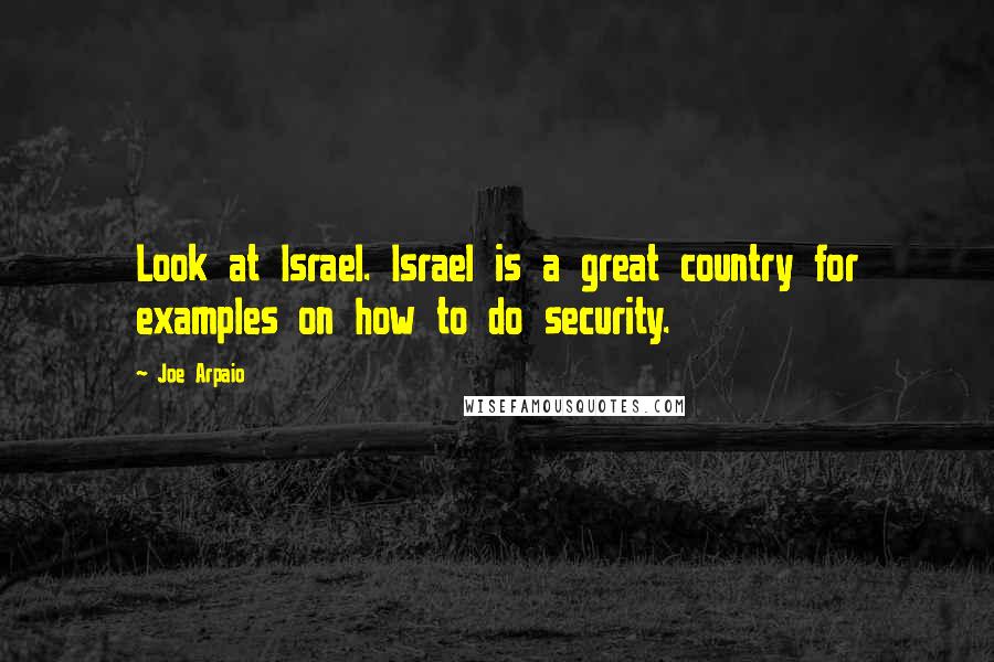 Joe Arpaio Quotes: Look at Israel. Israel is a great country for examples on how to do security.