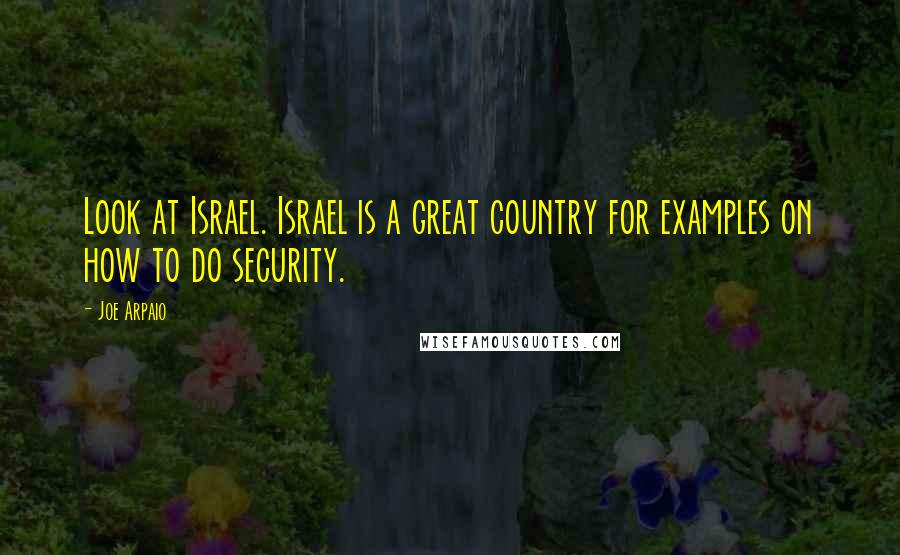 Joe Arpaio Quotes: Look at Israel. Israel is a great country for examples on how to do security.