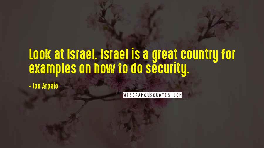 Joe Arpaio Quotes: Look at Israel. Israel is a great country for examples on how to do security.