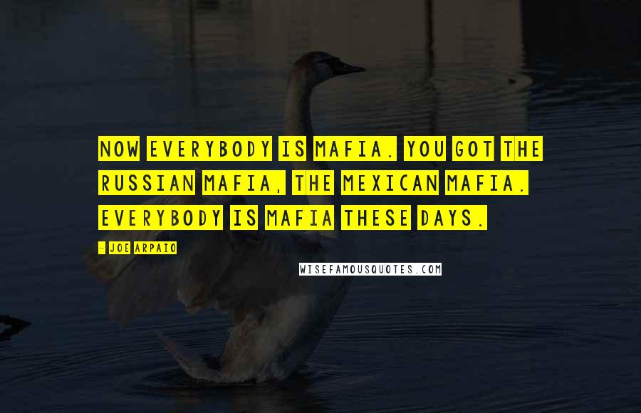 Joe Arpaio Quotes: Now everybody is mafia. You got the Russian mafia, the Mexican mafia. Everybody is mafia these days.