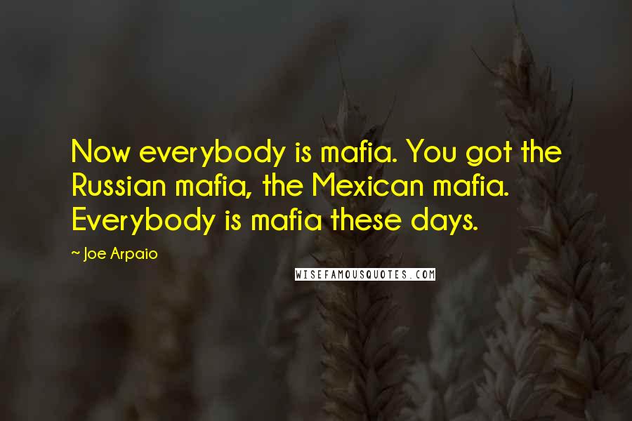 Joe Arpaio Quotes: Now everybody is mafia. You got the Russian mafia, the Mexican mafia. Everybody is mafia these days.