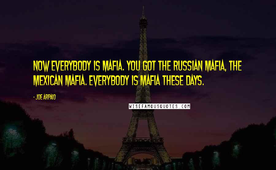 Joe Arpaio Quotes: Now everybody is mafia. You got the Russian mafia, the Mexican mafia. Everybody is mafia these days.