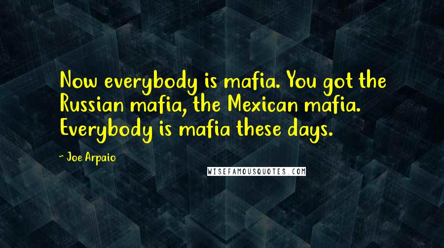 Joe Arpaio Quotes: Now everybody is mafia. You got the Russian mafia, the Mexican mafia. Everybody is mafia these days.