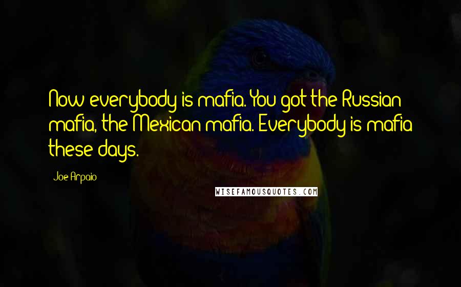 Joe Arpaio Quotes: Now everybody is mafia. You got the Russian mafia, the Mexican mafia. Everybody is mafia these days.