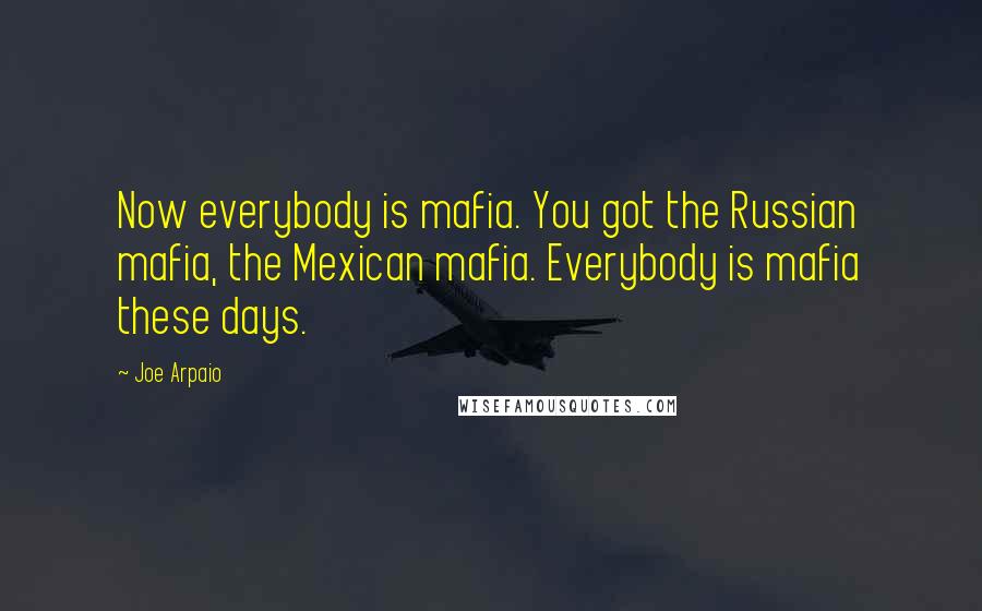 Joe Arpaio Quotes: Now everybody is mafia. You got the Russian mafia, the Mexican mafia. Everybody is mafia these days.