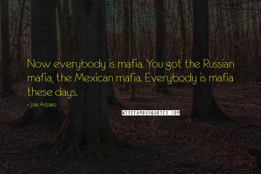 Joe Arpaio Quotes: Now everybody is mafia. You got the Russian mafia, the Mexican mafia. Everybody is mafia these days.