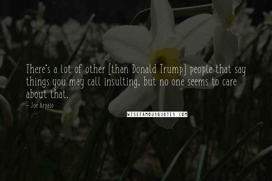 Joe Arpaio Quotes: There's a lot of other [than Donald Trump] people that say things you may call insulting, but no one seems to care about that.