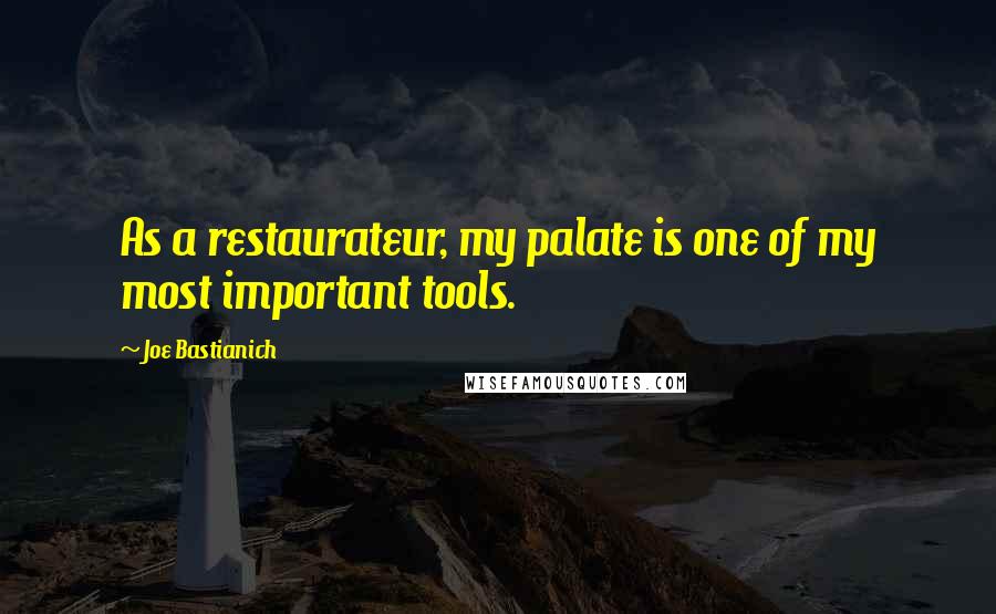 Joe Bastianich Quotes: As a restaurateur, my palate is one of my most important tools.