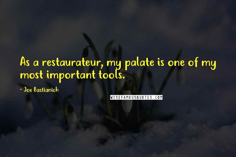 Joe Bastianich Quotes: As a restaurateur, my palate is one of my most important tools.