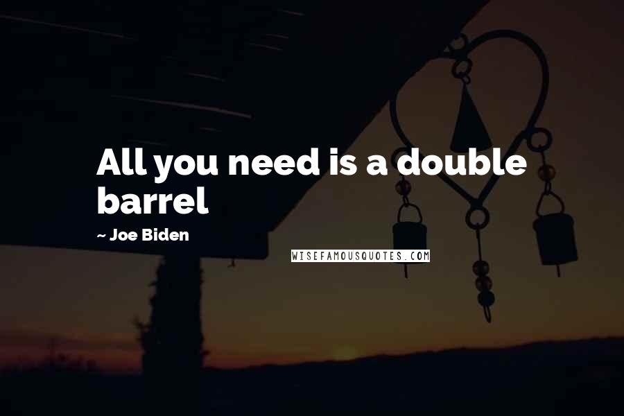 Joe Biden Quotes: All you need is a double barrel