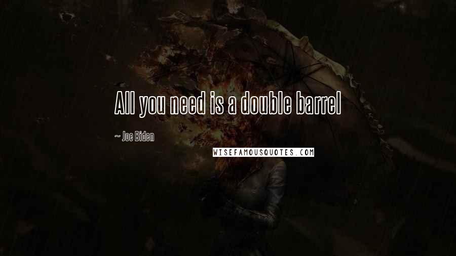 Joe Biden Quotes: All you need is a double barrel