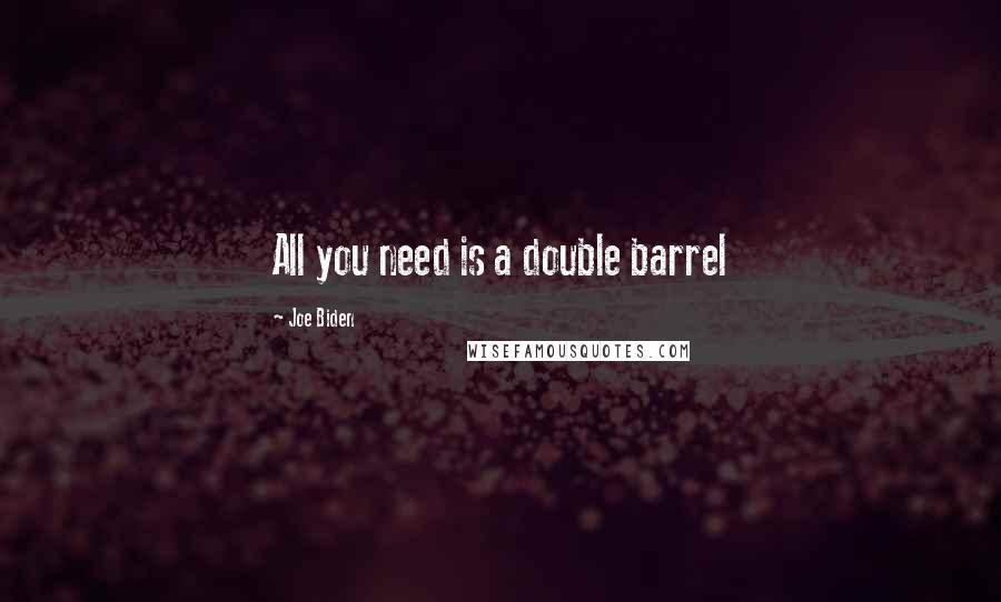 Joe Biden Quotes: All you need is a double barrel