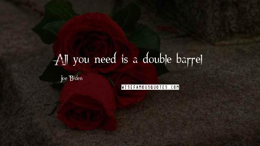 Joe Biden Quotes: All you need is a double barrel
