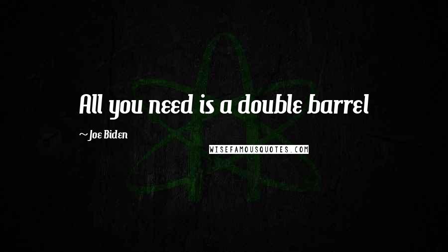 Joe Biden Quotes: All you need is a double barrel