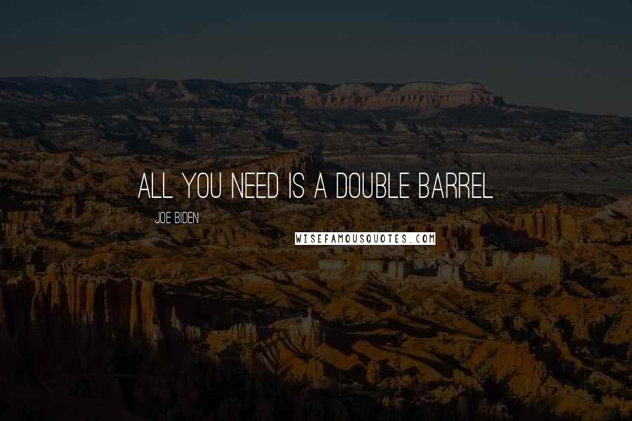 Joe Biden Quotes: All you need is a double barrel