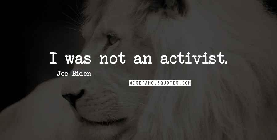 Joe Biden Quotes: I was not an activist.