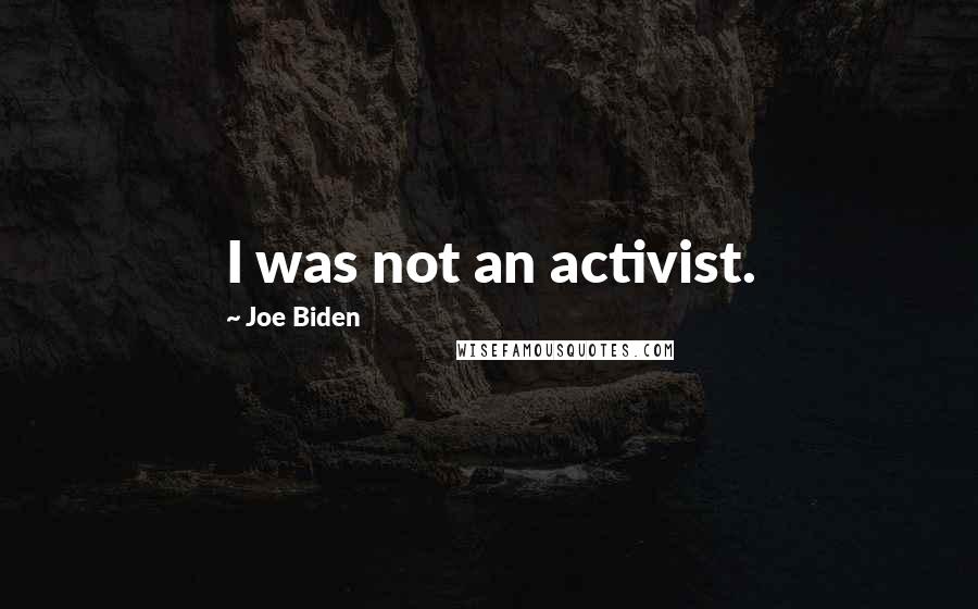 Joe Biden Quotes: I was not an activist.