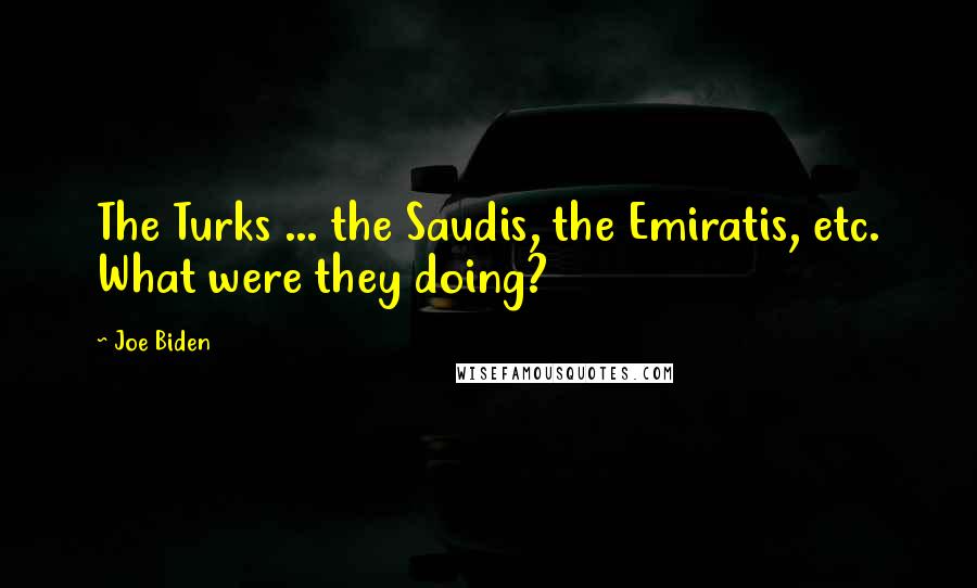 Joe Biden Quotes: The Turks ... the Saudis, the Emiratis, etc. What were they doing?