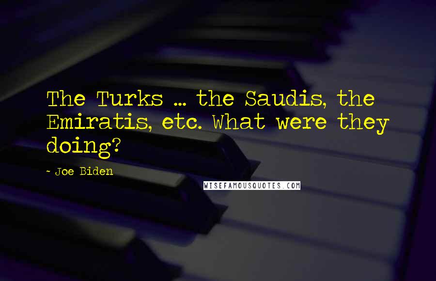 Joe Biden Quotes: The Turks ... the Saudis, the Emiratis, etc. What were they doing?