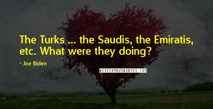 Joe Biden Quotes: The Turks ... the Saudis, the Emiratis, etc. What were they doing?