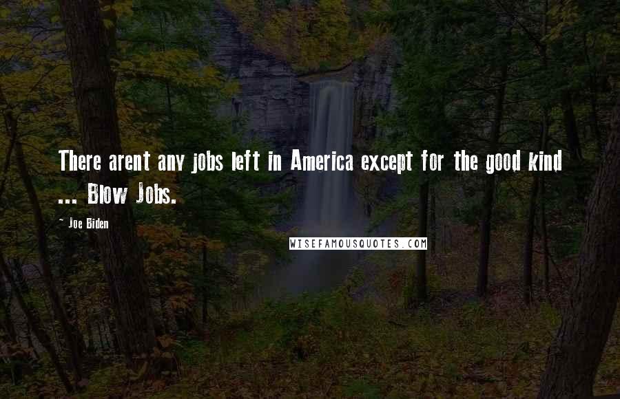 Joe Biden Quotes: There arent any jobs left in America except for the good kind ... Blow Jobs.