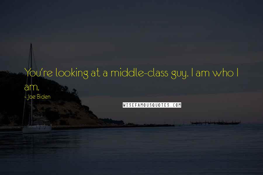Joe Biden Quotes: You're looking at a middle-class guy. I am who I am.