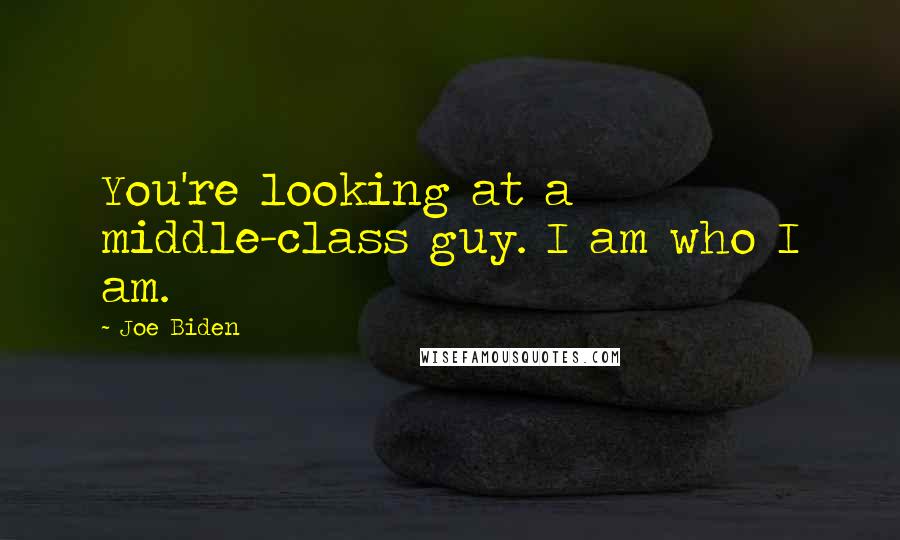 Joe Biden Quotes: You're looking at a middle-class guy. I am who I am.