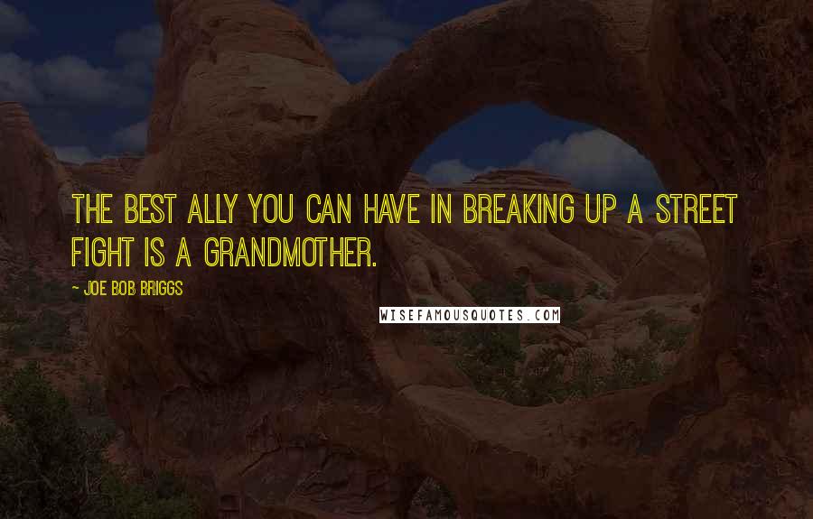 Joe Bob Briggs Quotes: The best ally you can have in breaking up a street fight is a grandmother.