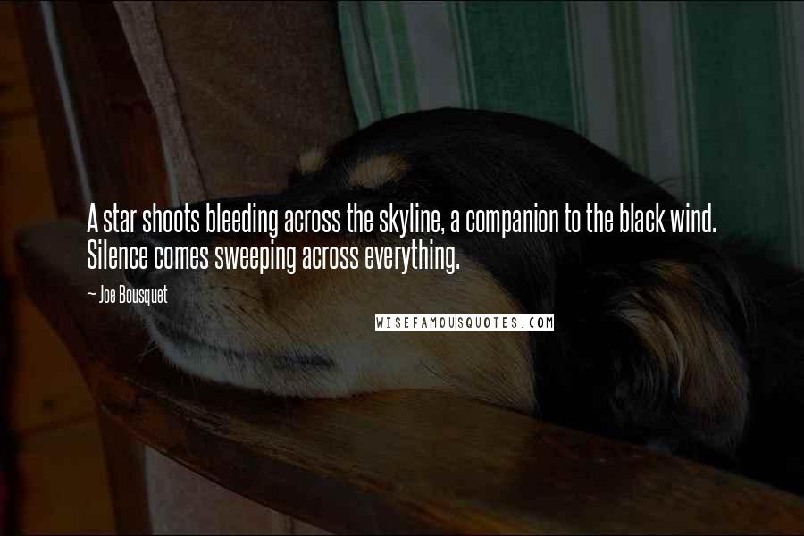 Joe Bousquet Quotes: A star shoots bleeding across the skyline, a companion to the black wind. Silence comes sweeping across everything.