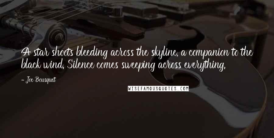 Joe Bousquet Quotes: A star shoots bleeding across the skyline, a companion to the black wind. Silence comes sweeping across everything.