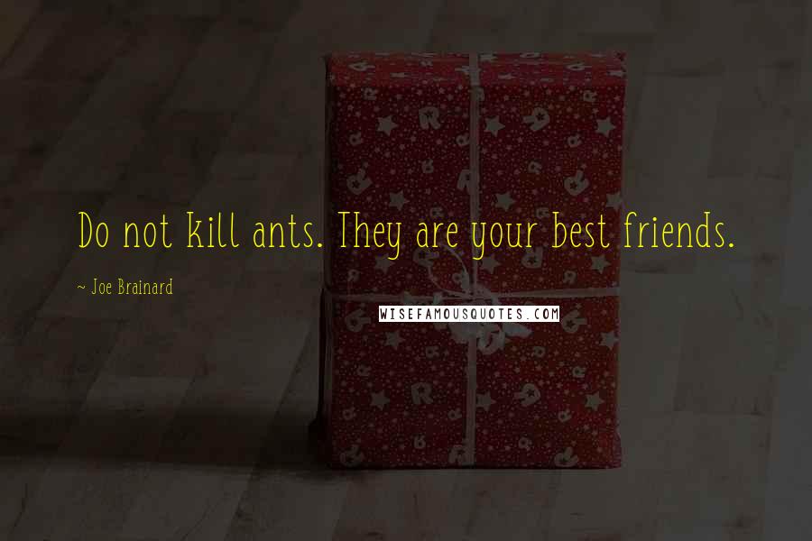 Joe Brainard Quotes: Do not kill ants. They are your best friends.