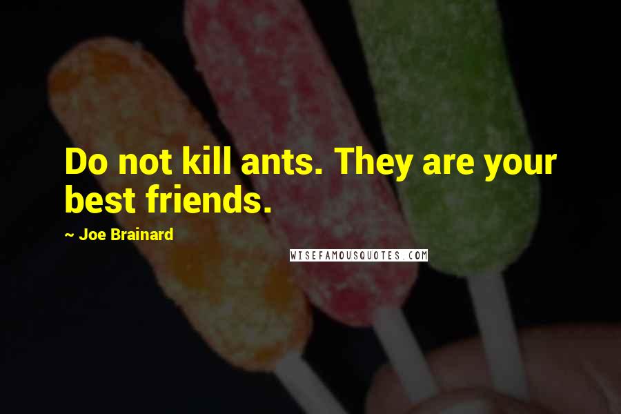 Joe Brainard Quotes: Do not kill ants. They are your best friends.