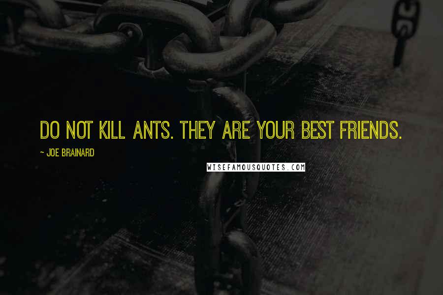 Joe Brainard Quotes: Do not kill ants. They are your best friends.
