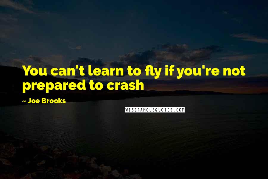 Joe Brooks Quotes: You can't learn to fly if you're not prepared to crash