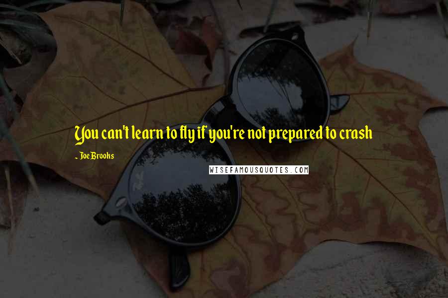 Joe Brooks Quotes: You can't learn to fly if you're not prepared to crash