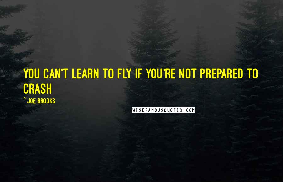 Joe Brooks Quotes: You can't learn to fly if you're not prepared to crash