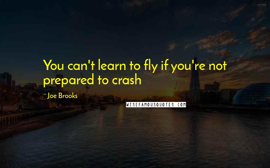 Joe Brooks Quotes: You can't learn to fly if you're not prepared to crash