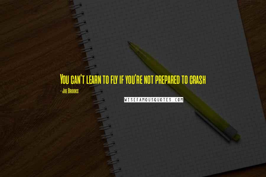 Joe Brooks Quotes: You can't learn to fly if you're not prepared to crash