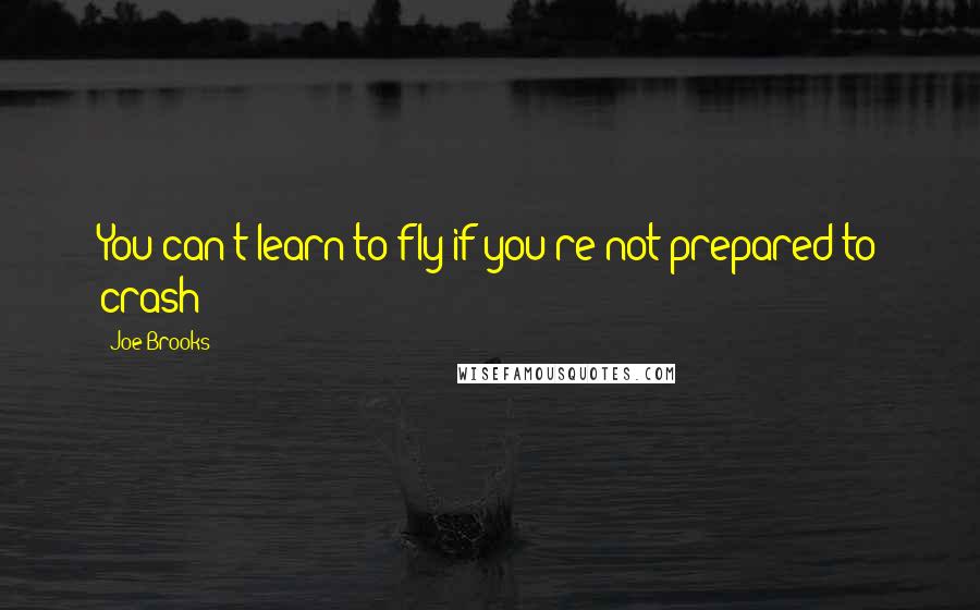 Joe Brooks Quotes: You can't learn to fly if you're not prepared to crash