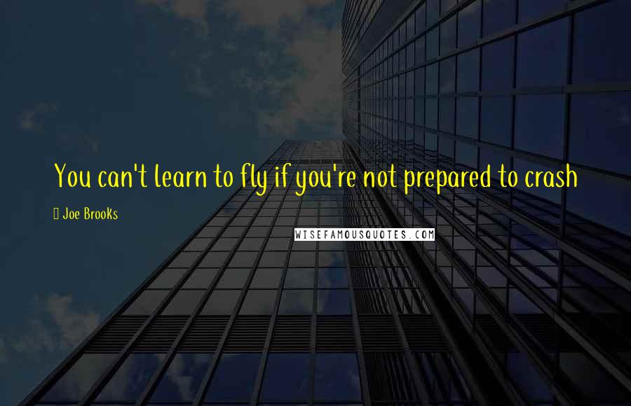 Joe Brooks Quotes: You can't learn to fly if you're not prepared to crash