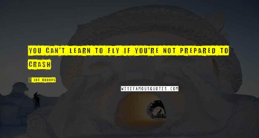 Joe Brooks Quotes: You can't learn to fly if you're not prepared to crash